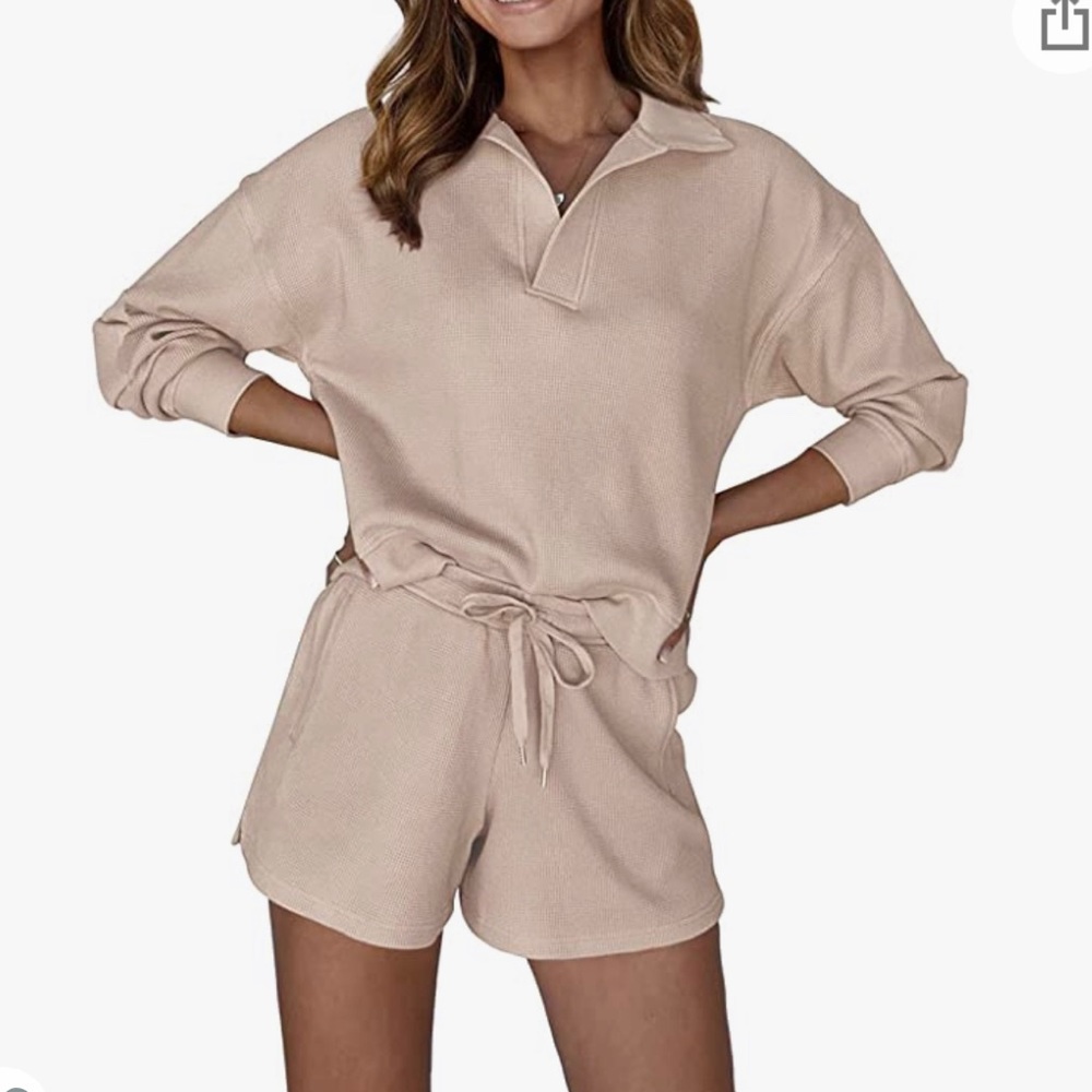 Waffle Knit Pajama Lounge Short Set